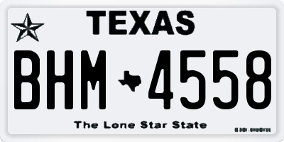 TX license plate BHM4558