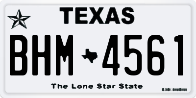 TX license plate BHM4561