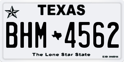 TX license plate BHM4562