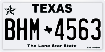 TX license plate BHM4563