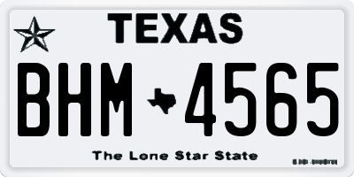 TX license plate BHM4565