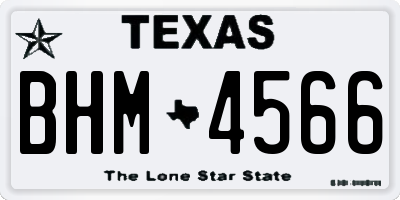 TX license plate BHM4566
