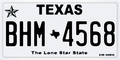 TX license plate BHM4568
