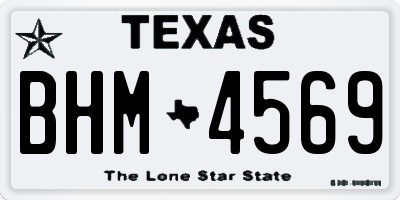 TX license plate BHM4569