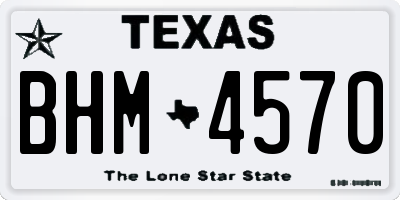 TX license plate BHM4570