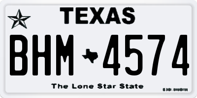 TX license plate BHM4574