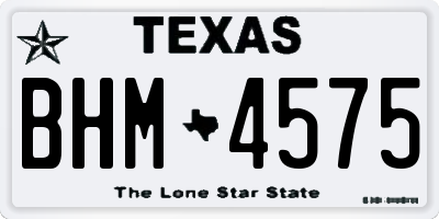 TX license plate BHM4575
