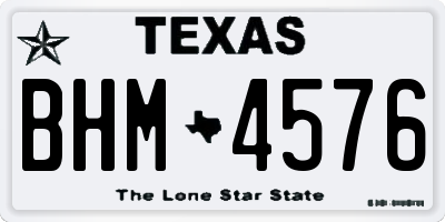 TX license plate BHM4576