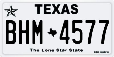TX license plate BHM4577
