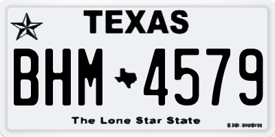 TX license plate BHM4579