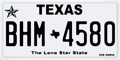 TX license plate BHM4580