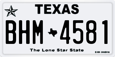 TX license plate BHM4581