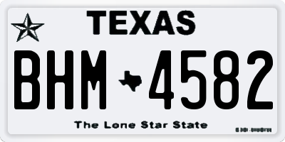 TX license plate BHM4582
