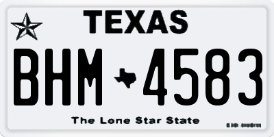 TX license plate BHM4583