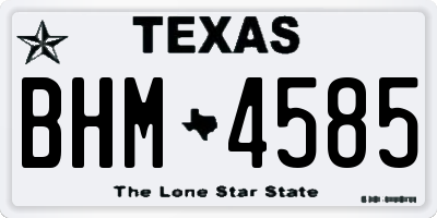 TX license plate BHM4585