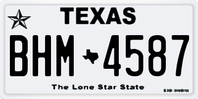 TX license plate BHM4587