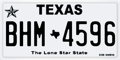 TX license plate BHM4596