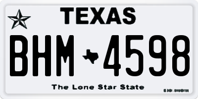 TX license plate BHM4598