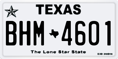 TX license plate BHM4601