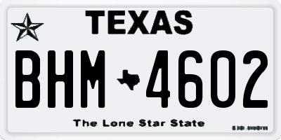 TX license plate BHM4602