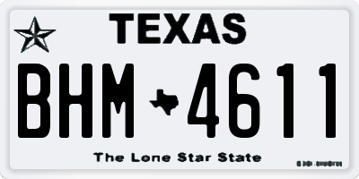 TX license plate BHM4611