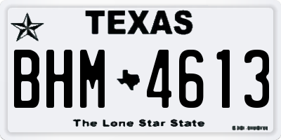 TX license plate BHM4613
