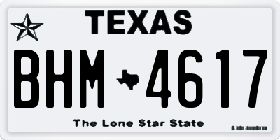 TX license plate BHM4617
