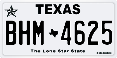 TX license plate BHM4625