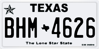 TX license plate BHM4626