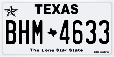 TX license plate BHM4633