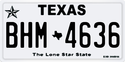 TX license plate BHM4636