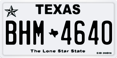 TX license plate BHM4640