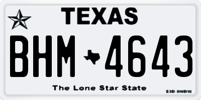 TX license plate BHM4643