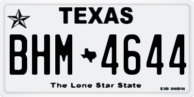 TX license plate BHM4644