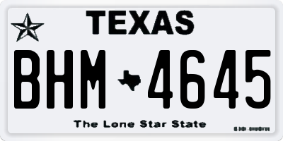 TX license plate BHM4645