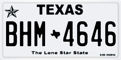 TX license plate BHM4646
