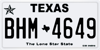TX license plate BHM4649