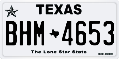 TX license plate BHM4653