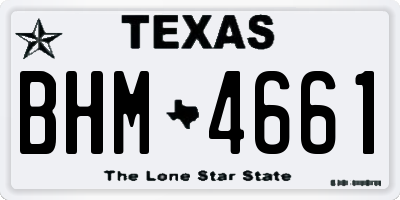 TX license plate BHM4661
