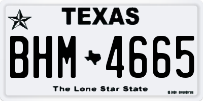 TX license plate BHM4665