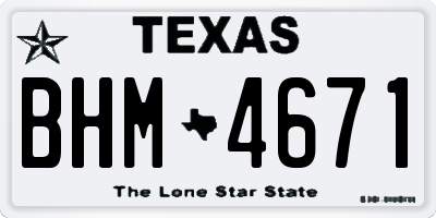 TX license plate BHM4671