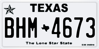 TX license plate BHM4673
