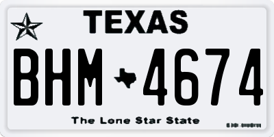TX license plate BHM4674
