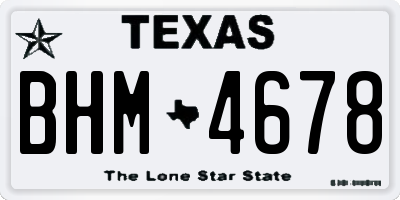 TX license plate BHM4678