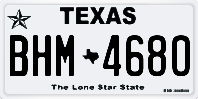 TX license plate BHM4680