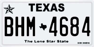 TX license plate BHM4684