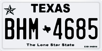 TX license plate BHM4685