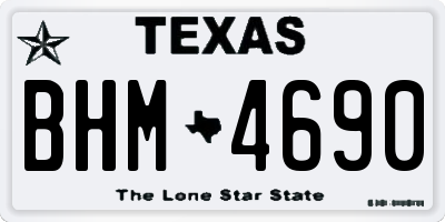 TX license plate BHM4690