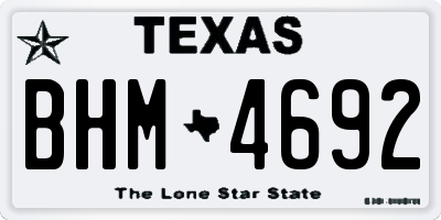 TX license plate BHM4692