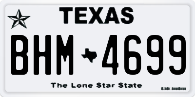 TX license plate BHM4699